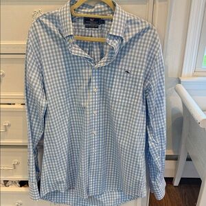 Vineyard Vines Men's Blue Gingham Button-Down Shirt